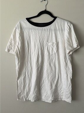 Men's White T-Shirt with Black Collar